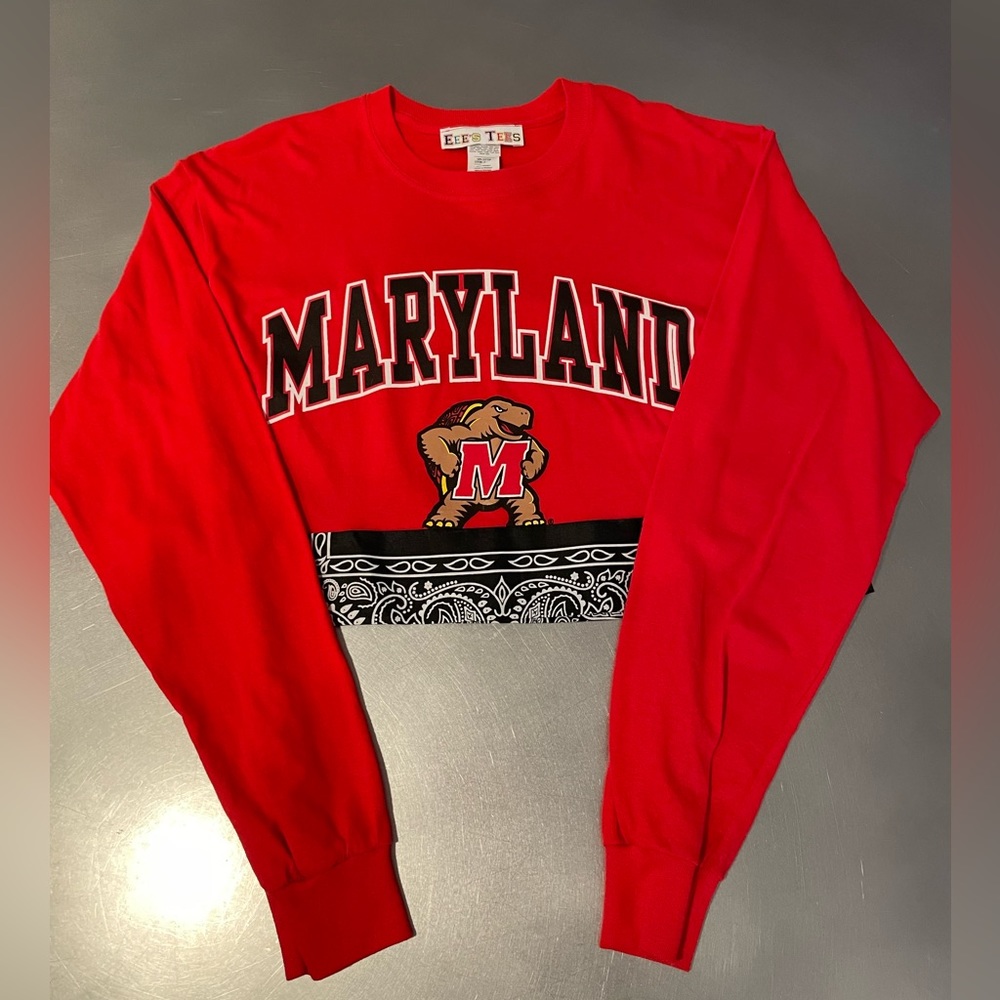 University of Maryland long sleeve bandana crop T-shirt